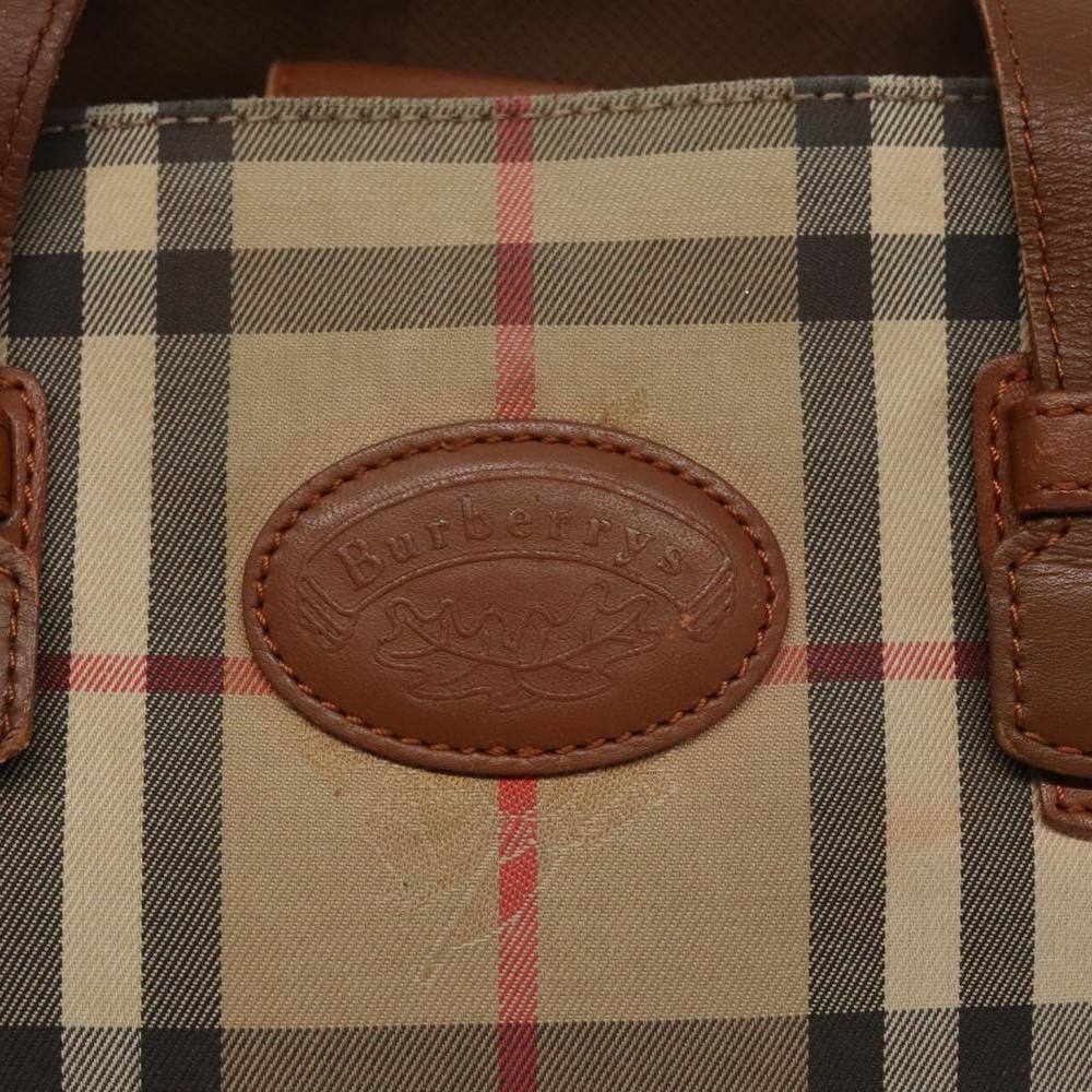 Burberrys Nova Check Hand Bag Canvas Beige Auth bs19923 - Picture 10 of 16